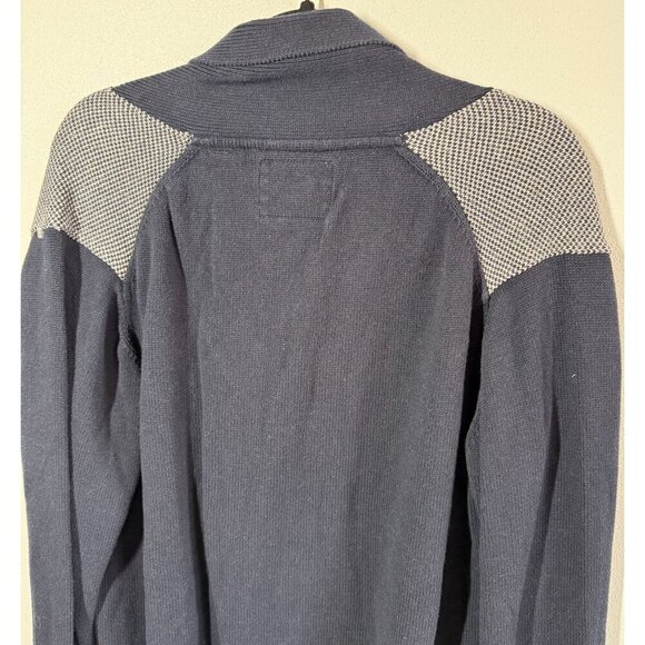 Weatherproof Mens Navy Blue Snow Flake Cardigan Sweater XL Cotton Grandpa Core - Picture 6 of 14